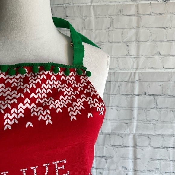 Two’s company pretty ugly Christmas apron NWT - Picture 4 of 15